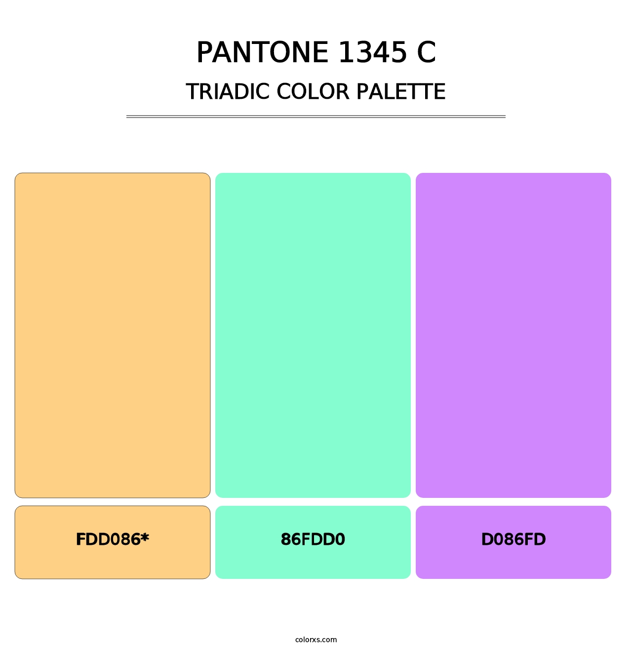 PANTONE 1345 C - Triadic Color Palette