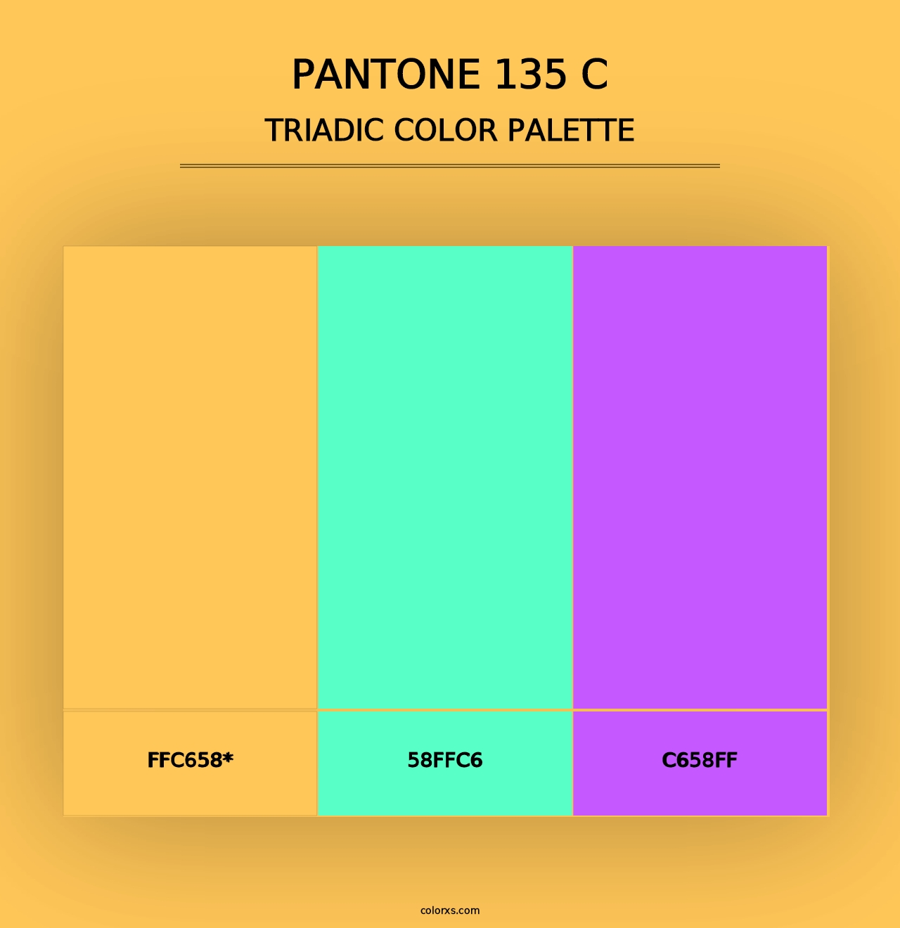 PANTONE 135 C - Triadic Color Palette