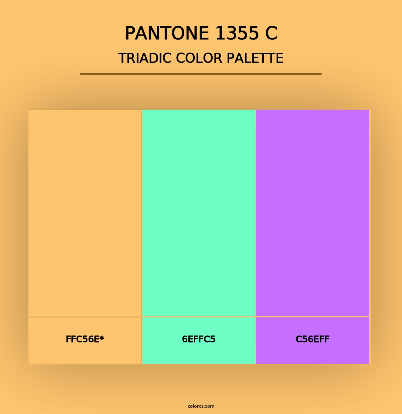 PANTONE 1355 C - Triadic Color Palette