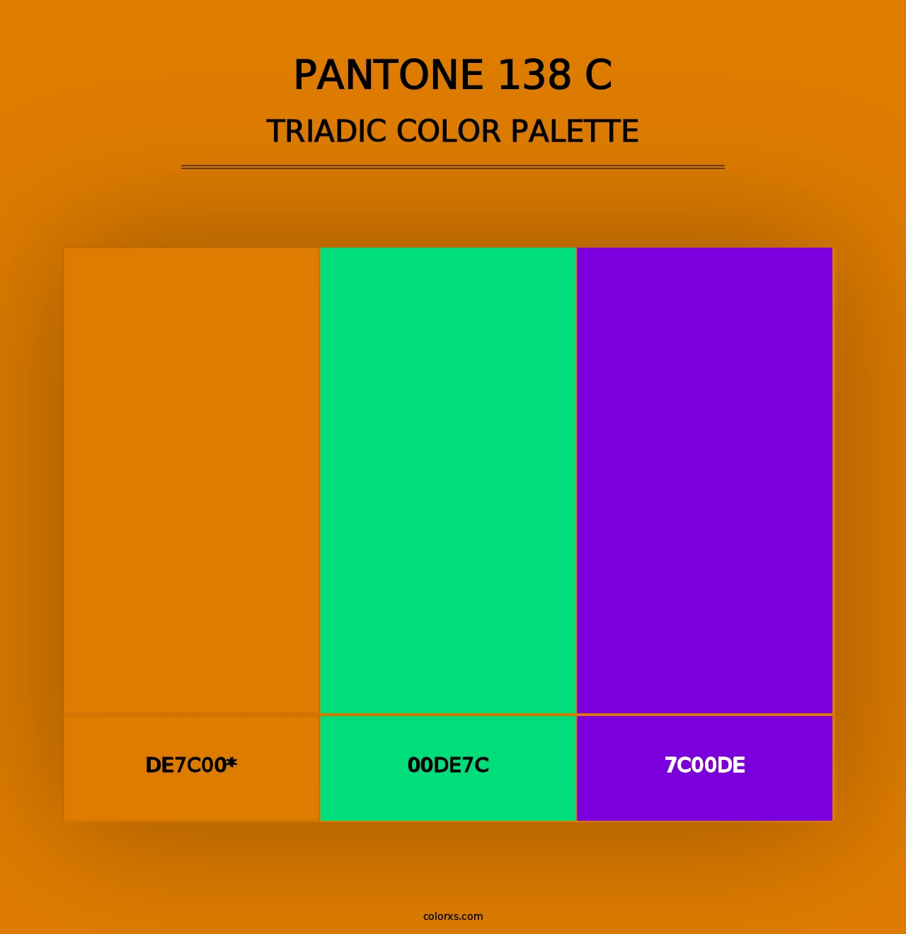 PANTONE 138 C - Triadic Color Palette