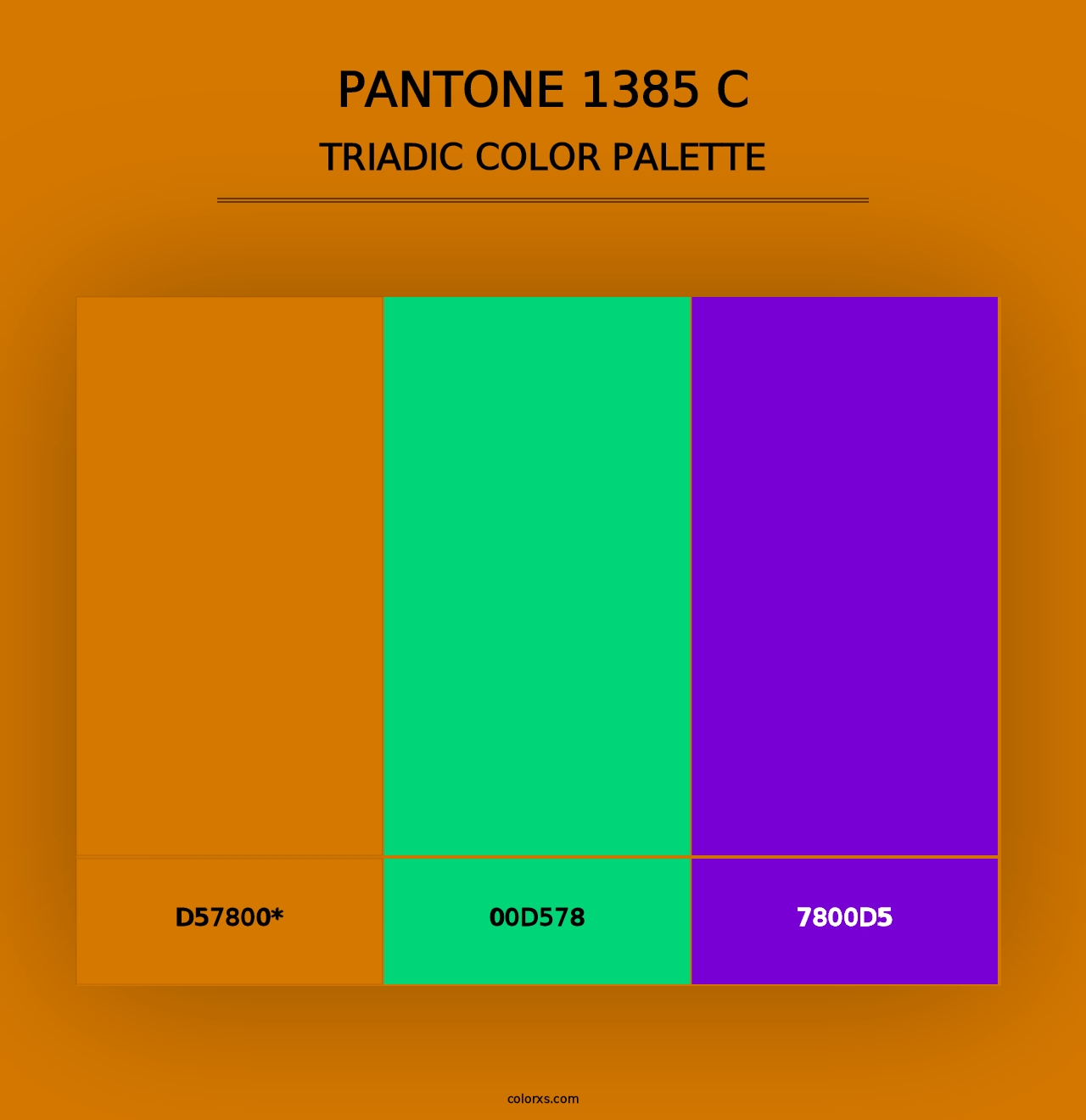 PANTONE 1385 C - Triadic Color Palette