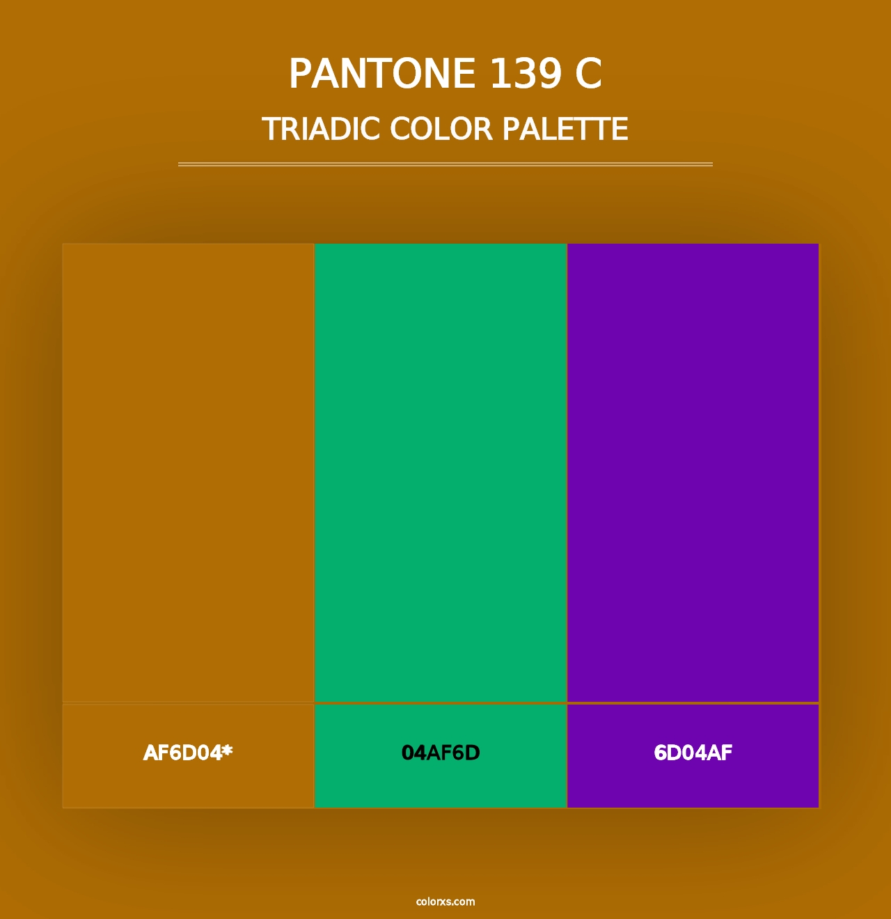 PANTONE 139 C - Triadic Color Palette