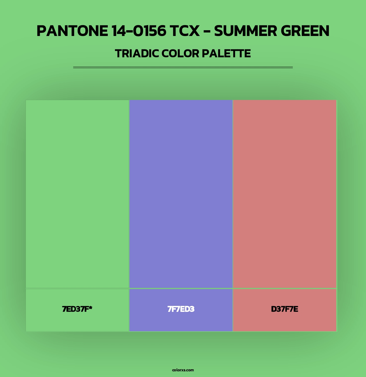 PANTONE 14-0156 TCX - Summer Green - Triadic Color Palette