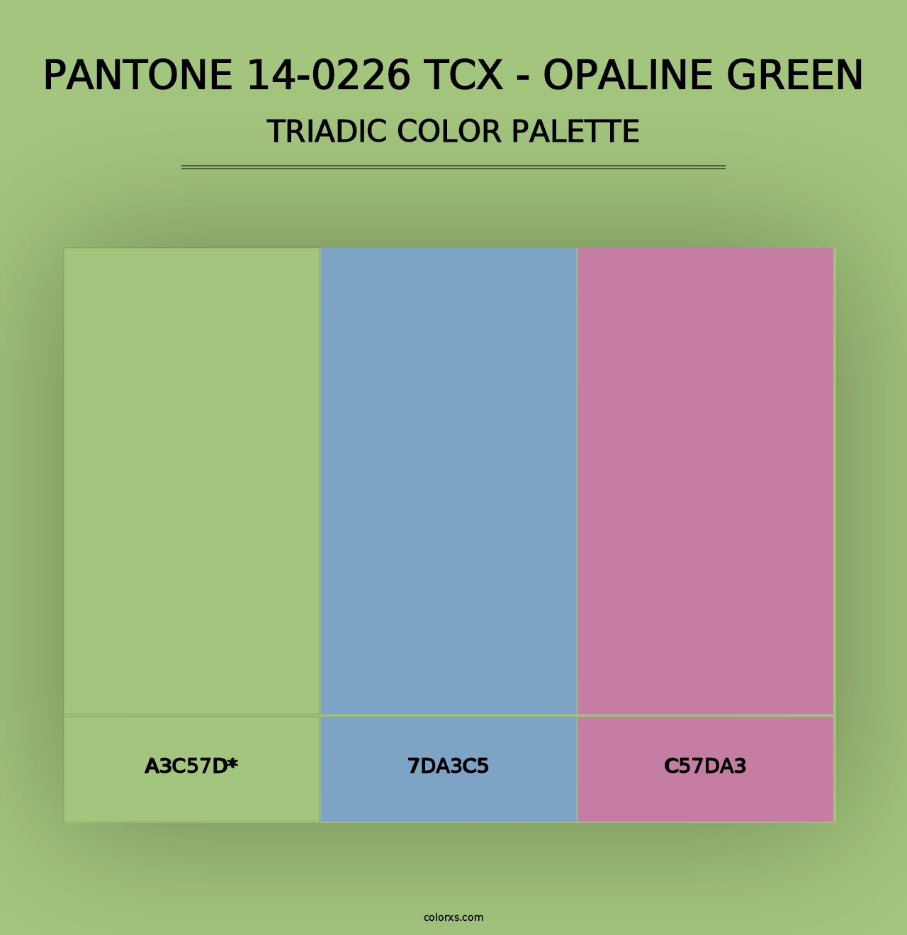 PANTONE 14-0226 TCX - Opaline Green - Triadic Color Palette