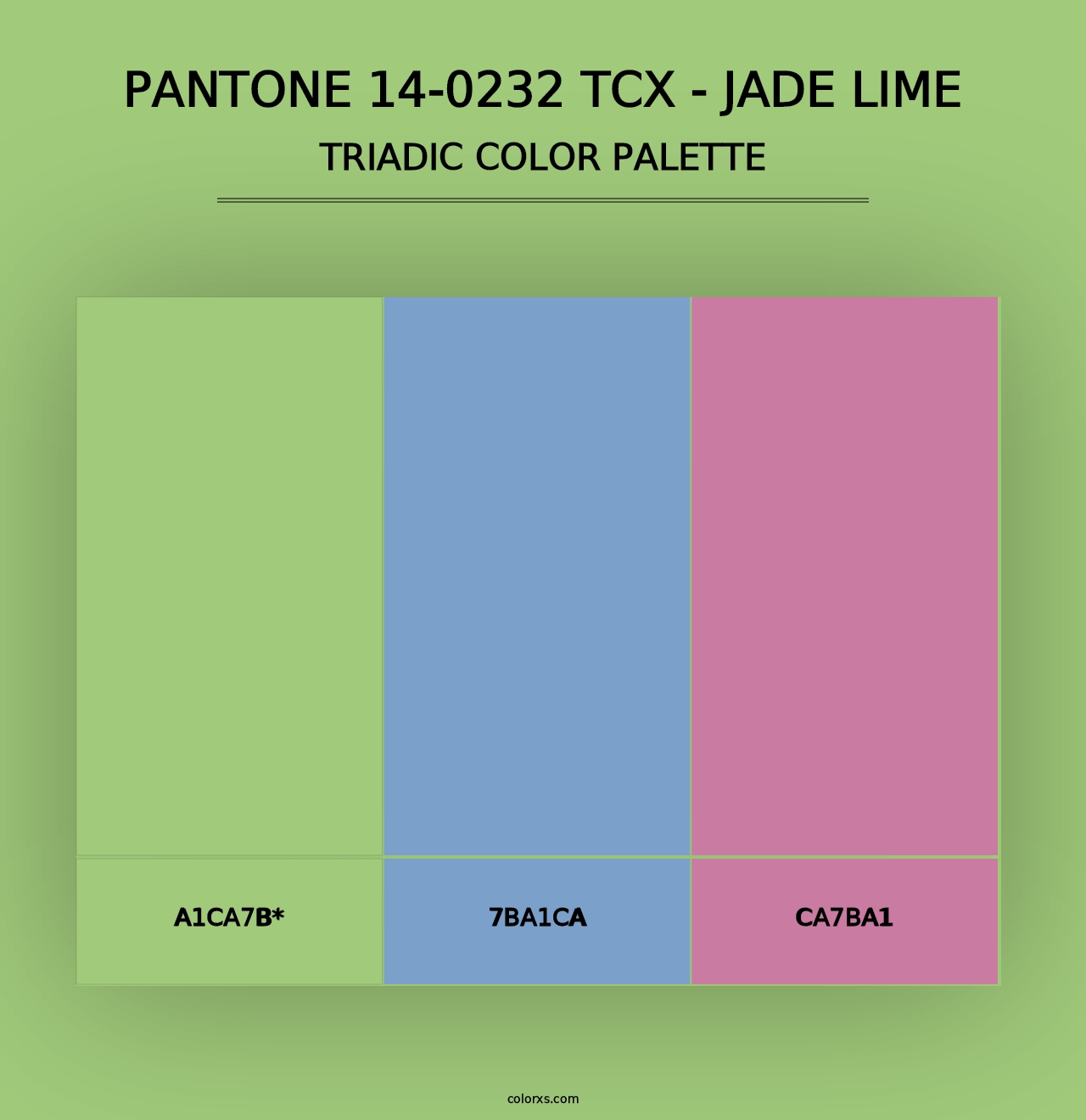 PANTONE 14-0232 TCX - Jade Lime - Triadic Color Palette