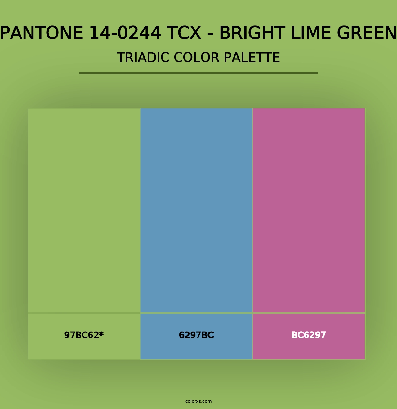 PANTONE 14-0244 TCX - Bright Lime Green - Triadic Color Palette