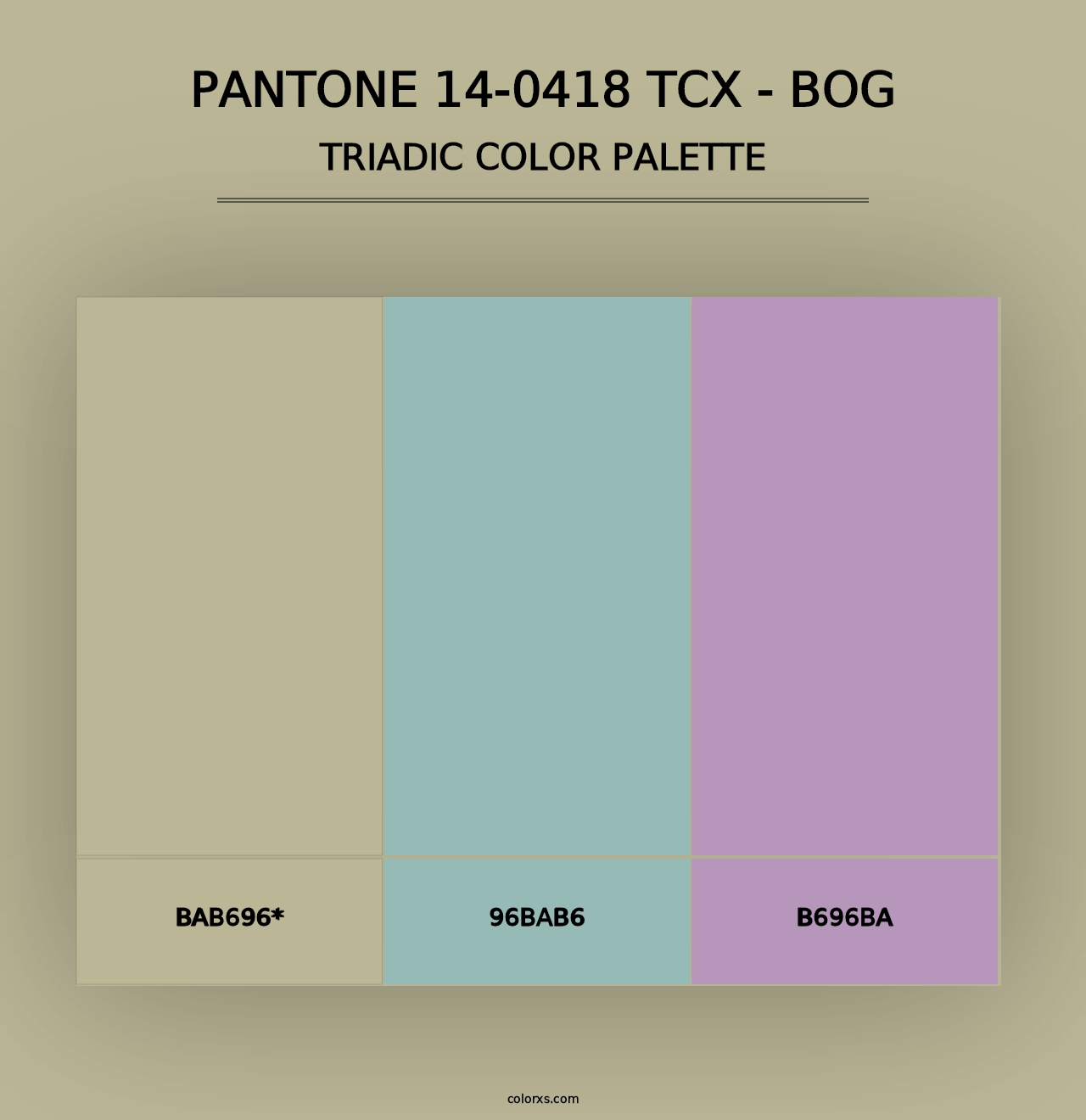 PANTONE 14-0418 TCX - Bog - Triadic Color Palette