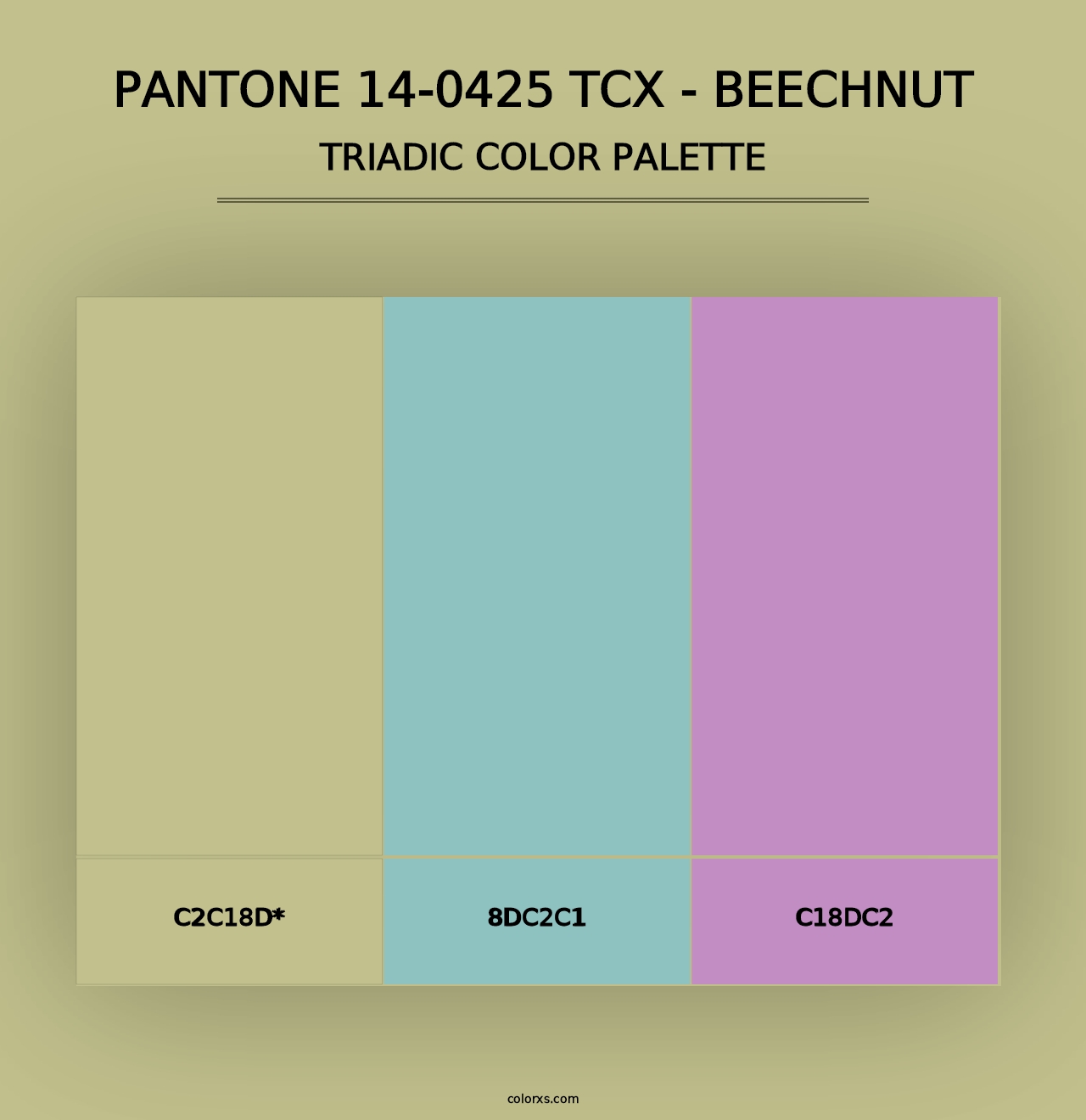 PANTONE 14-0425 TCX - Beechnut - Triadic Color Palette