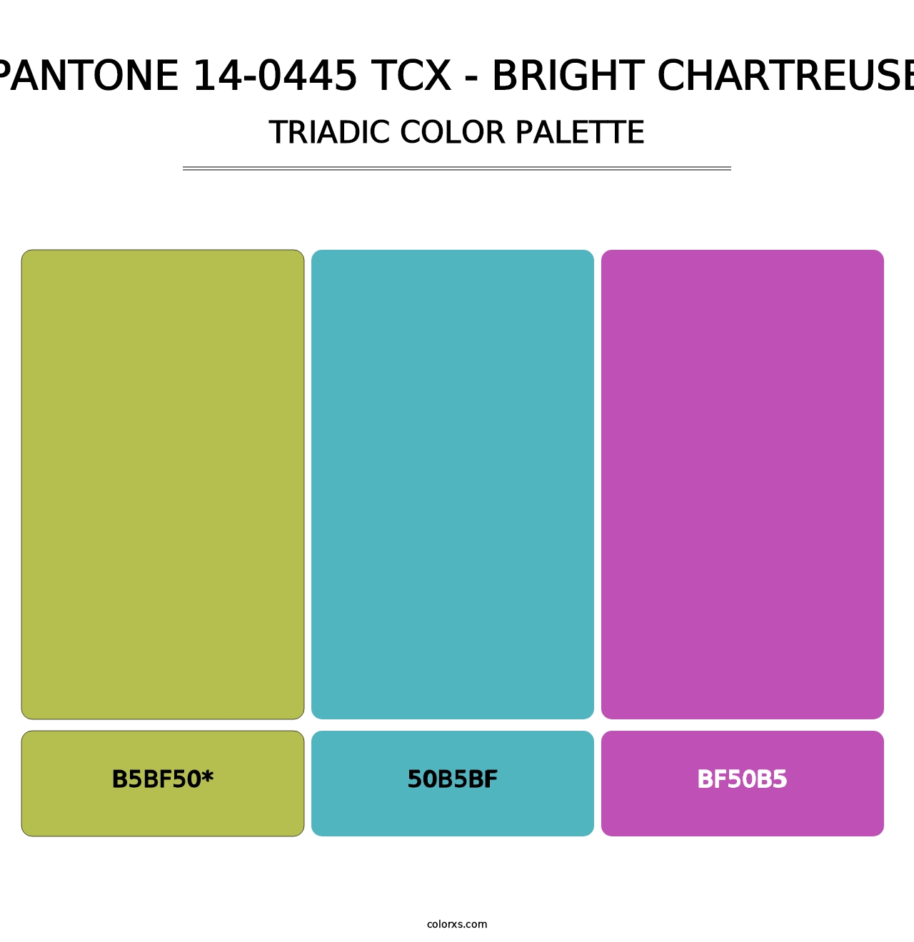 PANTONE 14-0445 TCX - Bright Chartreuse - Triadic Color Palette