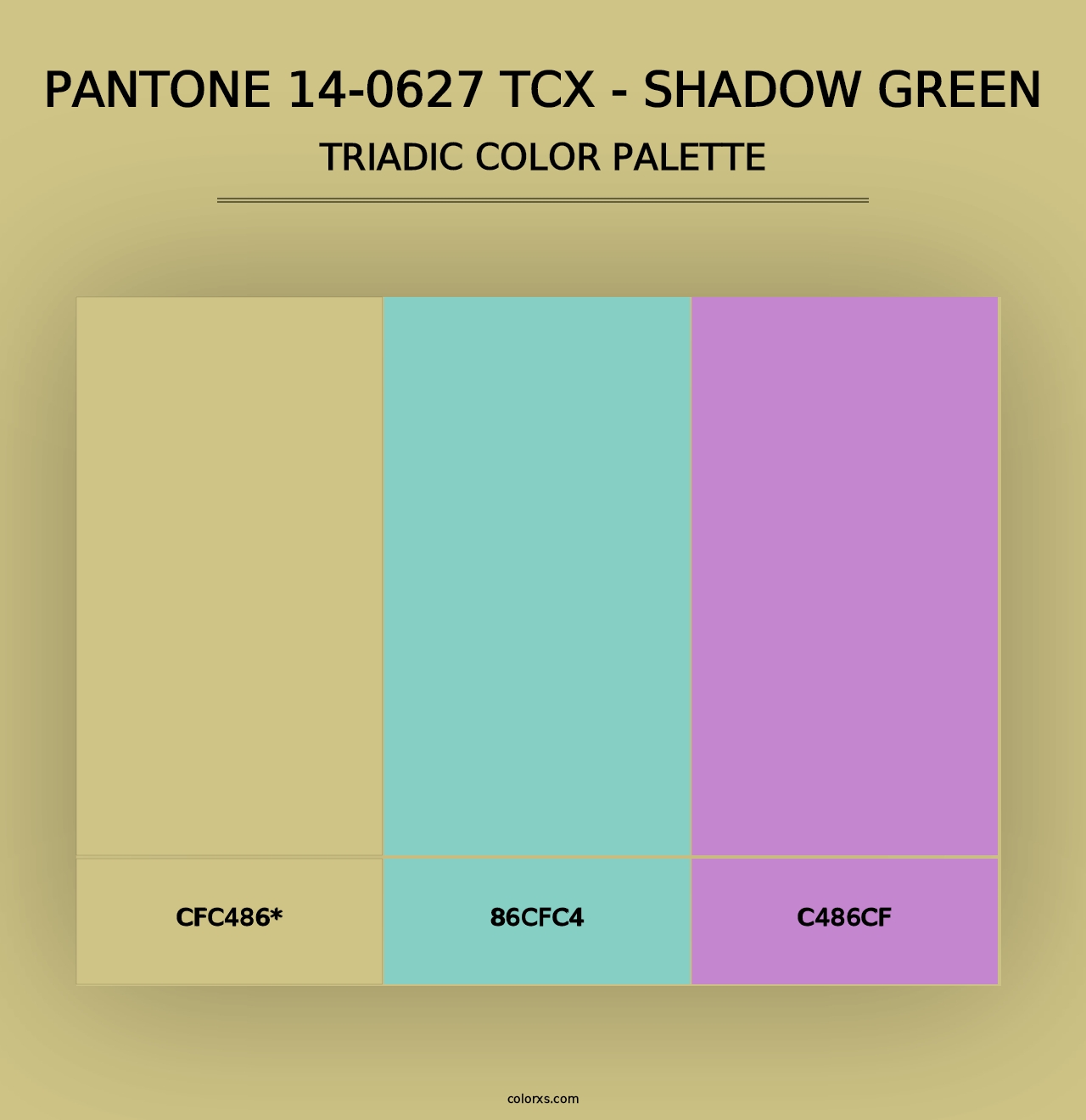 PANTONE 14-0627 TCX - Shadow Green - Triadic Color Palette