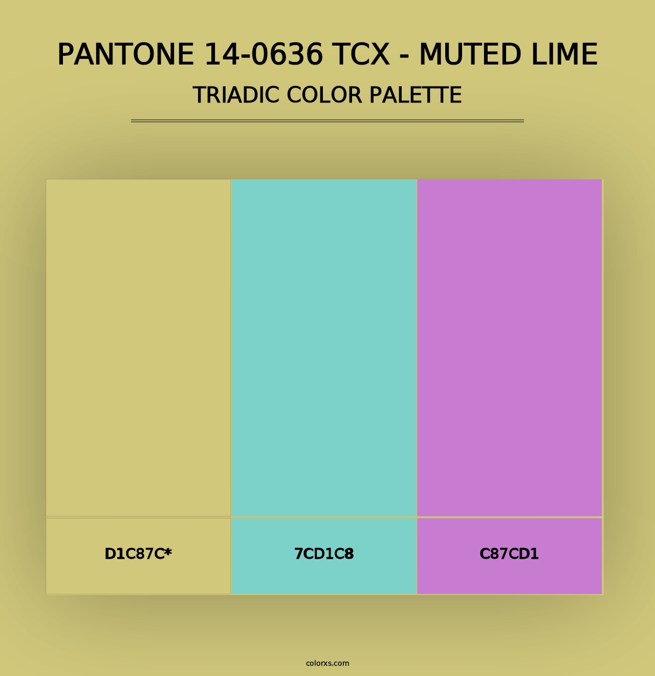 PANTONE 14-0636 TCX - Muted Lime - Triadic Color Palette