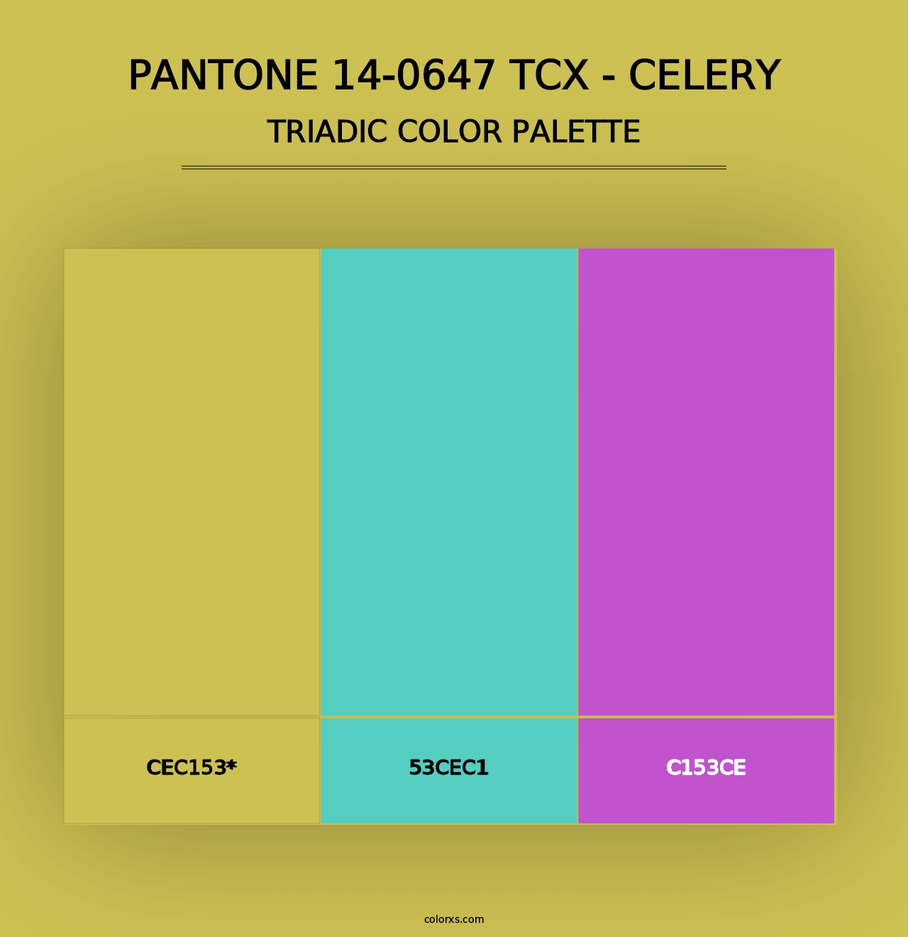 PANTONE 14-0647 TCX - Celery - Triadic Color Palette