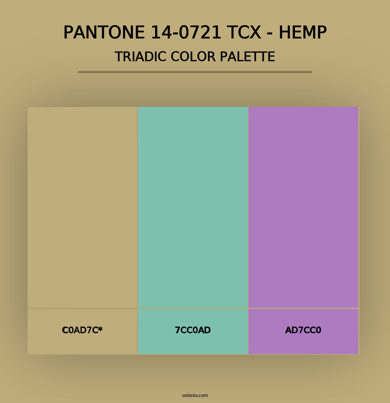 PANTONE 14-0721 TCX - Hemp - Triadic Color Palette