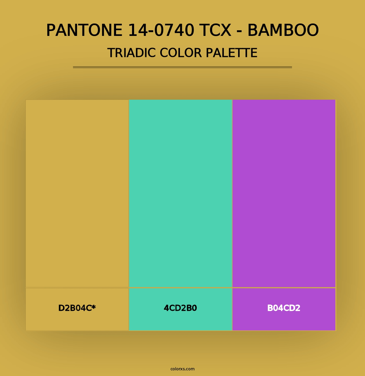 PANTONE 14-0740 TCX - Bamboo - Triadic Color Palette