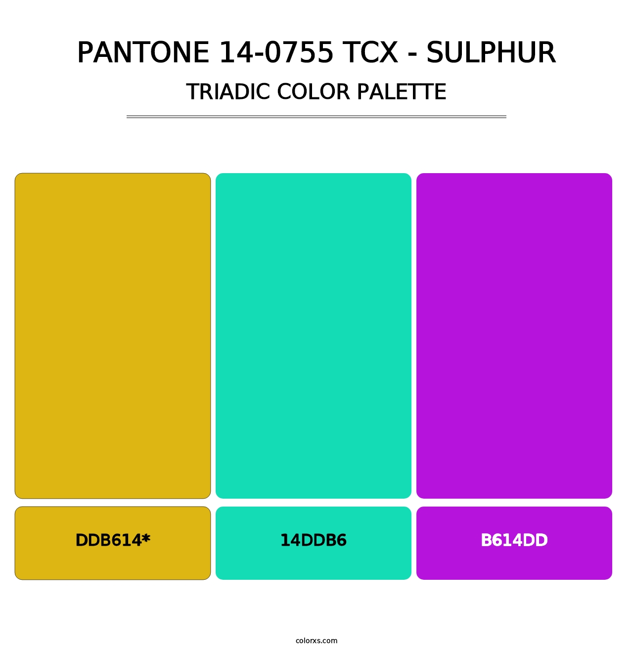 PANTONE 14-0755 TCX - Sulphur - Triadic Color Palette