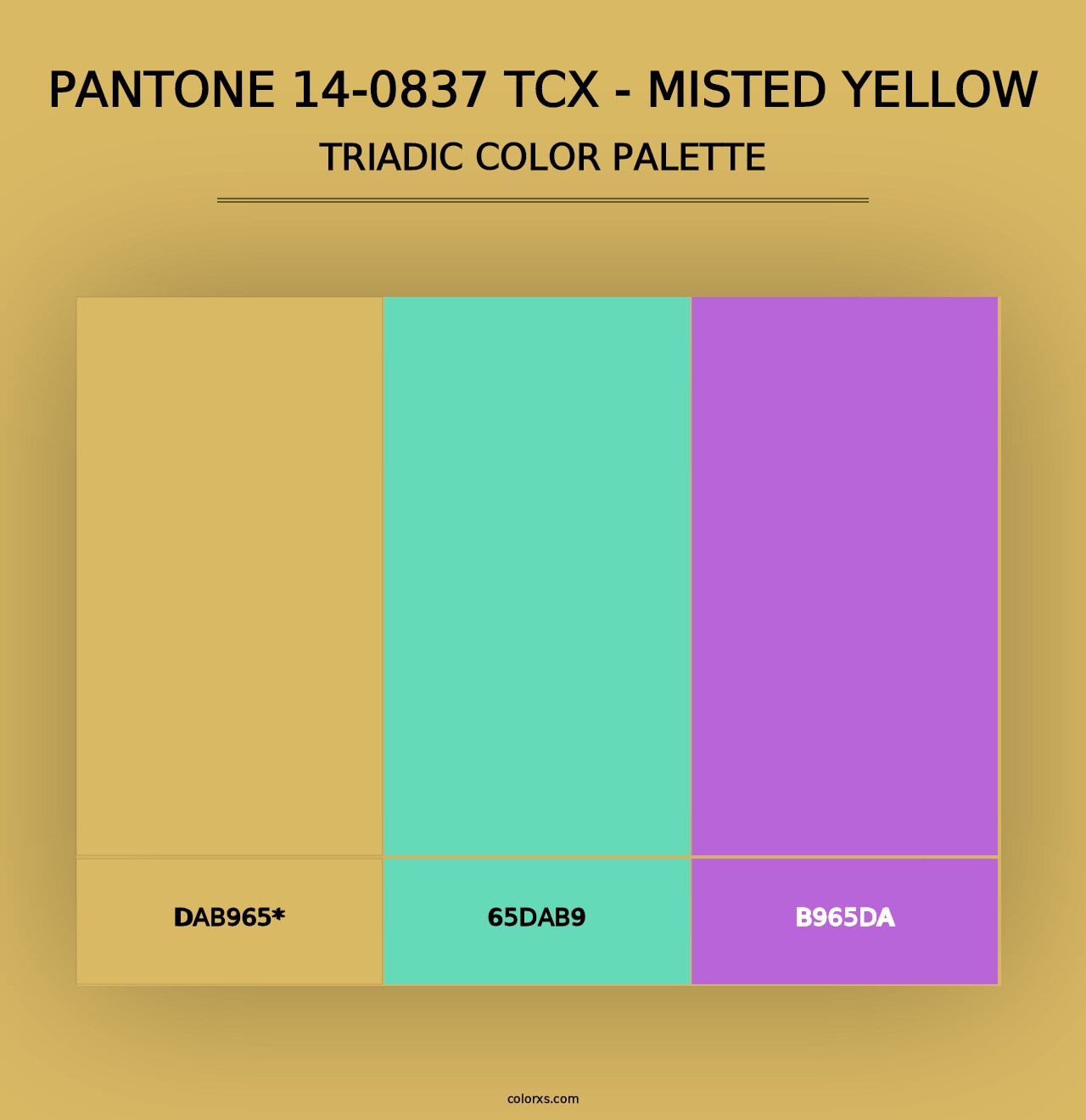 PANTONE 14-0837 TCX - Misted Yellow - Triadic Color Palette