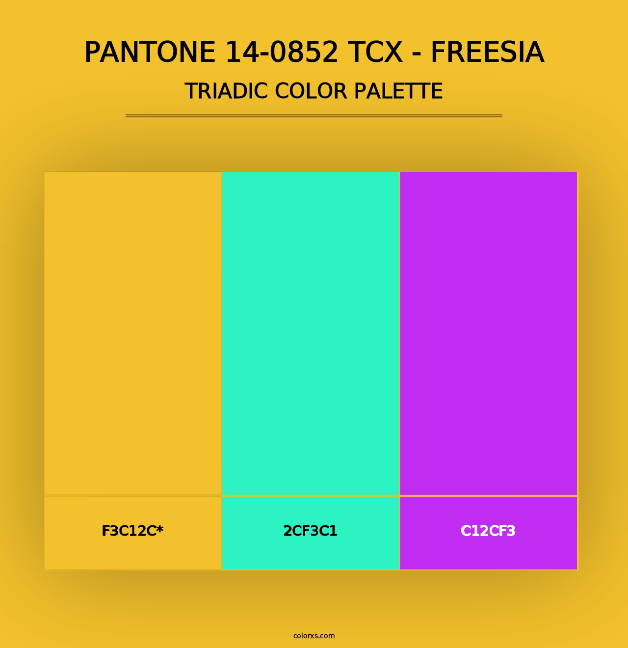 PANTONE 14-0852 TCX - Freesia - Triadic Color Palette