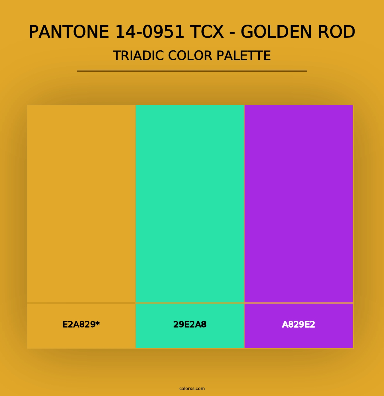 PANTONE 14-0951 TCX - Golden Rod - Triadic Color Palette