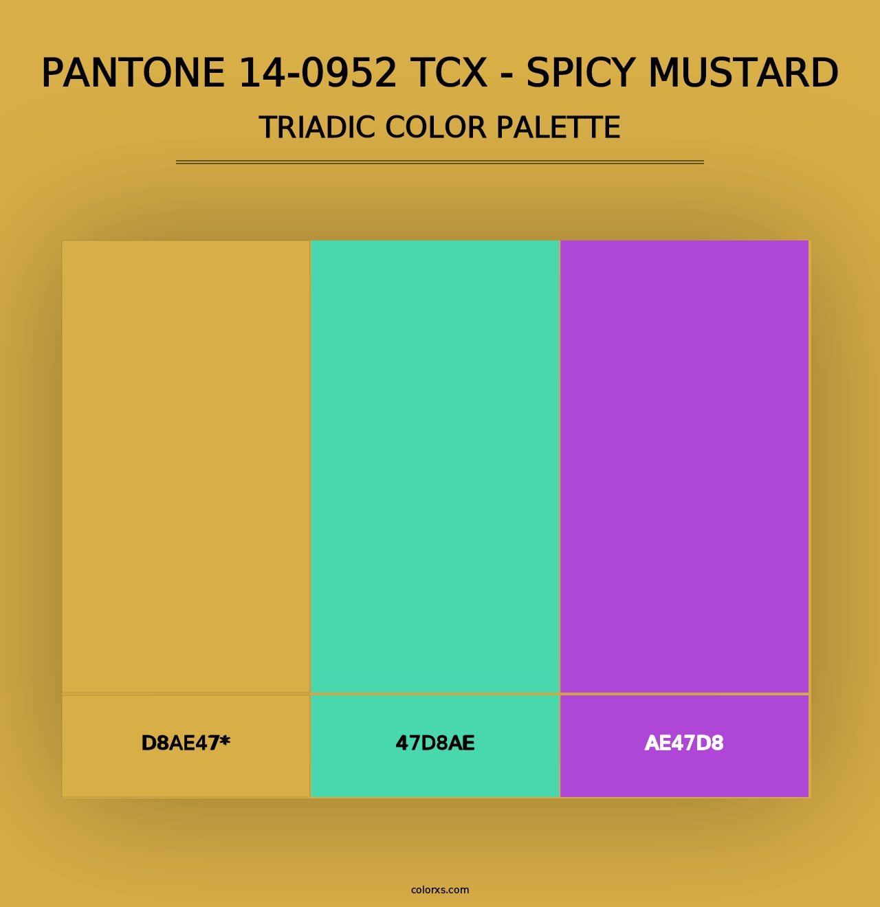 PANTONE 14-0952 TCX - Spicy Mustard - Triadic Color Palette