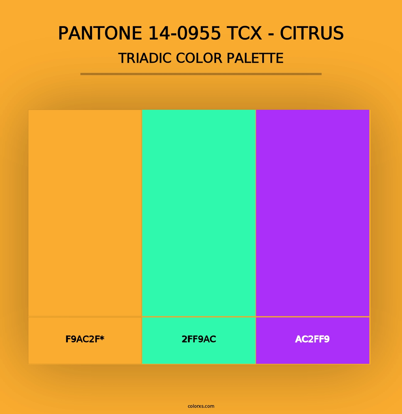 PANTONE 14-0955 TCX - Citrus - Triadic Color Palette