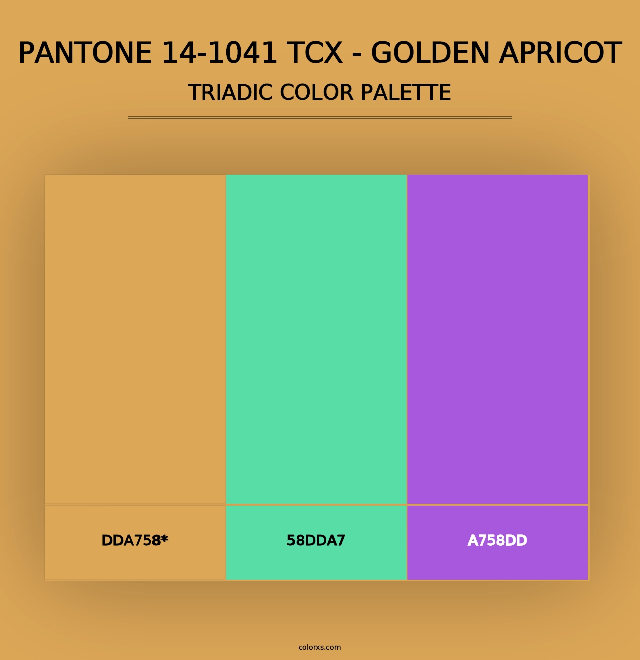 PANTONE 14-1041 TCX - Golden Apricot - Triadic Color Palette