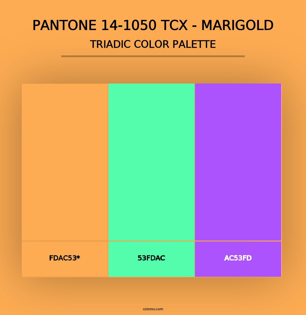 PANTONE 14-1050 TCX - Marigold - Triadic Color Palette