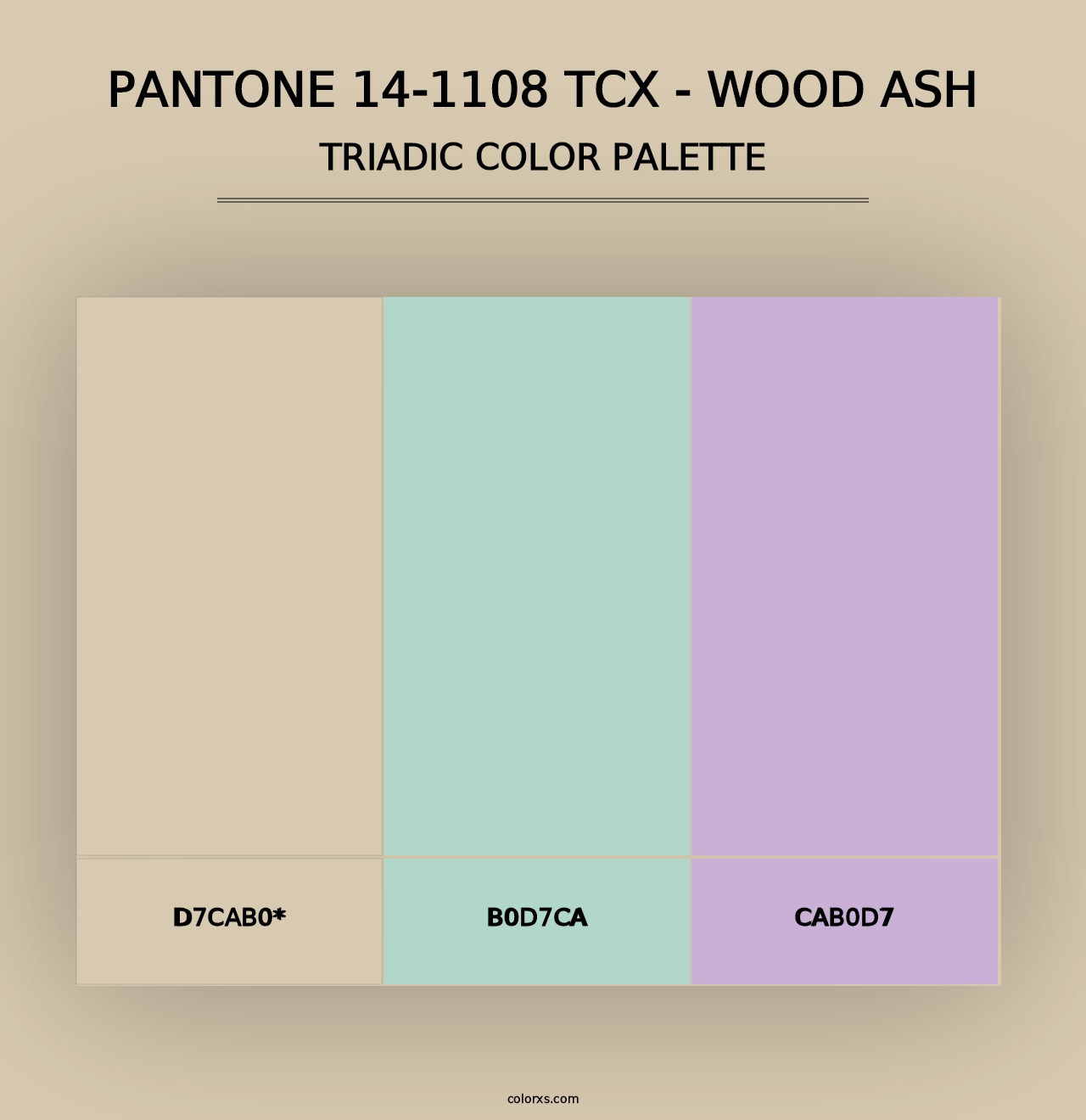 PANTONE 14-1108 TCX - Wood Ash - Triadic Color Palette