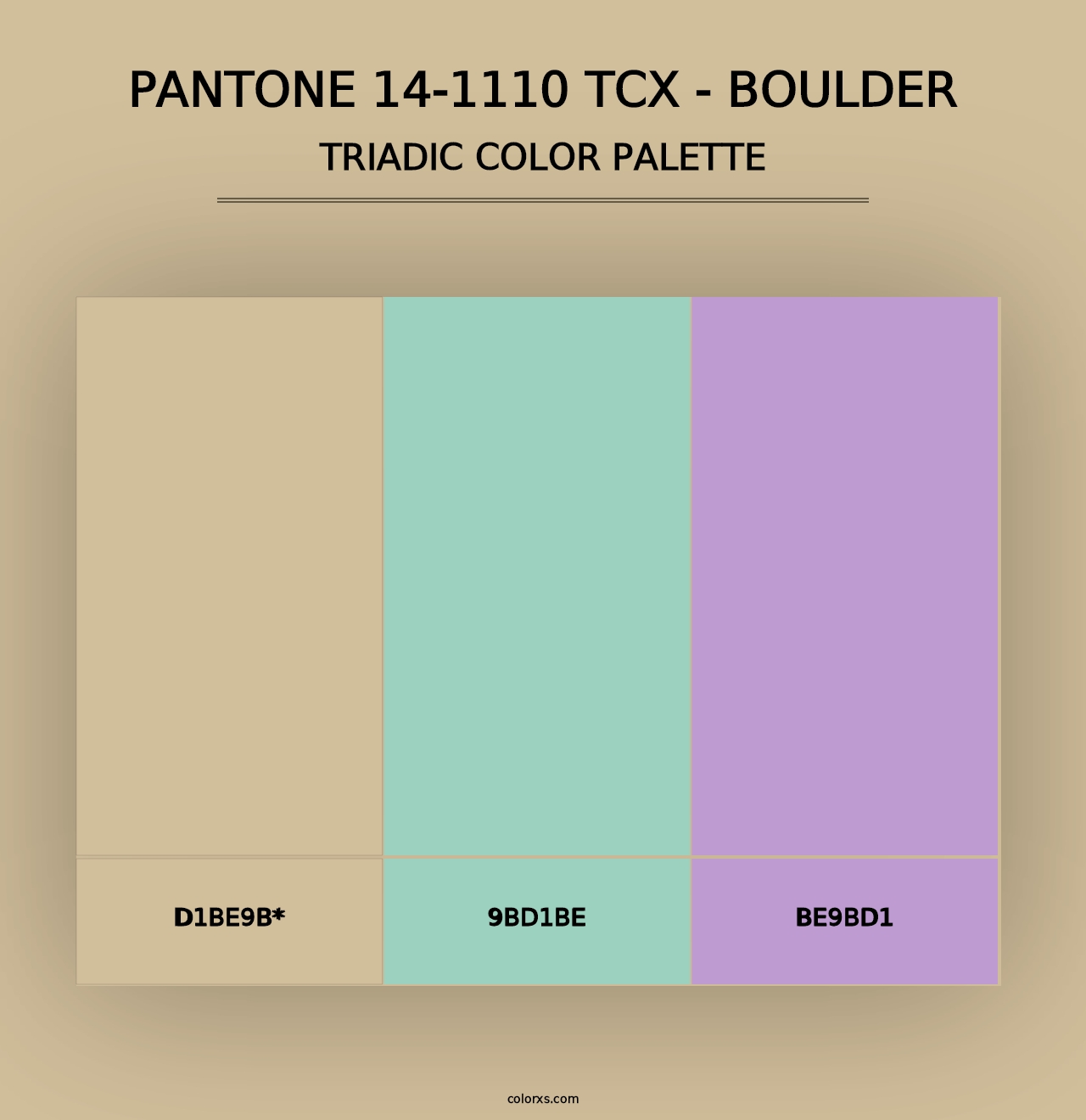 PANTONE 14-1110 TCX - Boulder - Triadic Color Palette