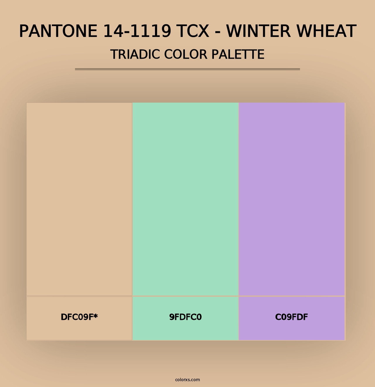 PANTONE 14-1119 TCX - Winter Wheat - Triadic Color Palette