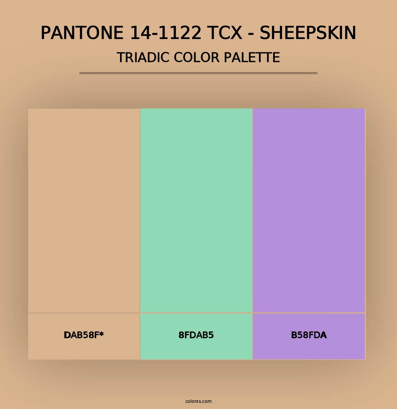 PANTONE 14-1122 TCX - Sheepskin - Triadic Color Palette