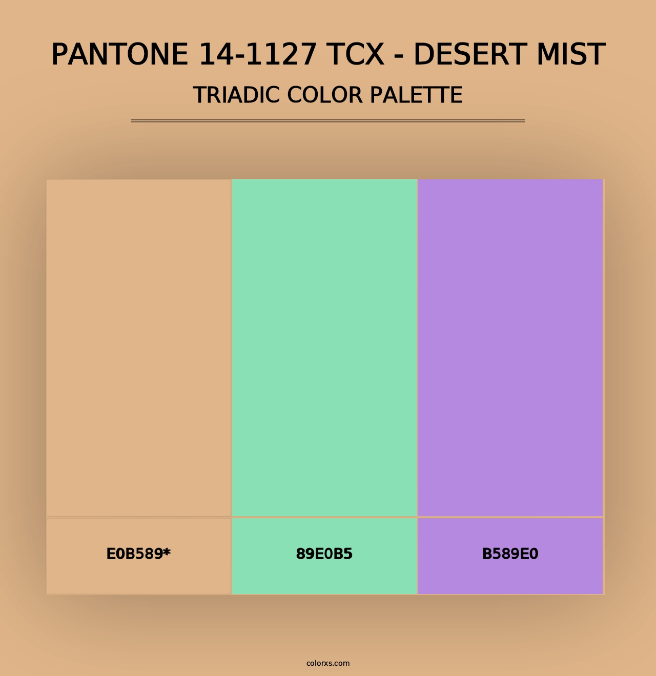 PANTONE 14-1127 TCX - Desert Mist - Triadic Color Palette