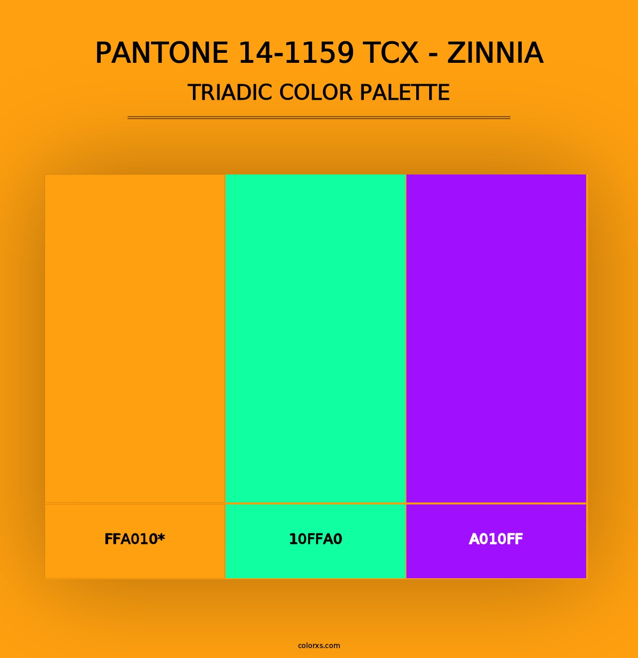 PANTONE 14-1159 TCX - Zinnia - Triadic Color Palette