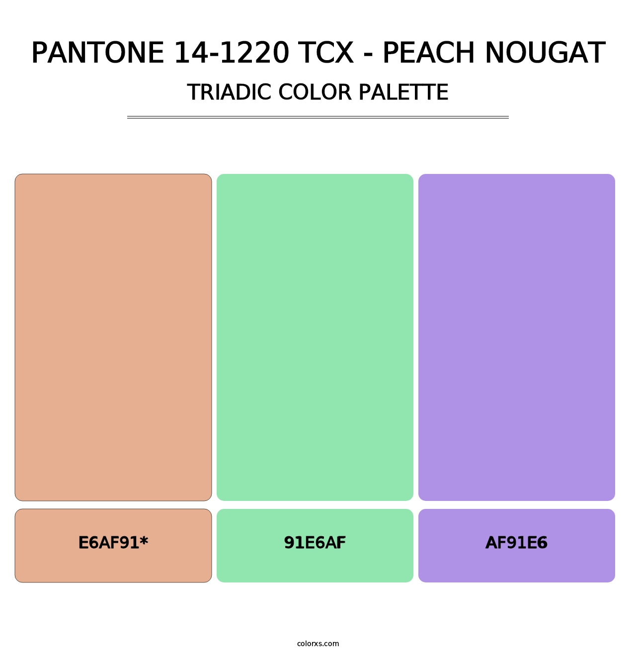 PANTONE 14-1220 TCX - Peach Nougat - Triadic Color Palette