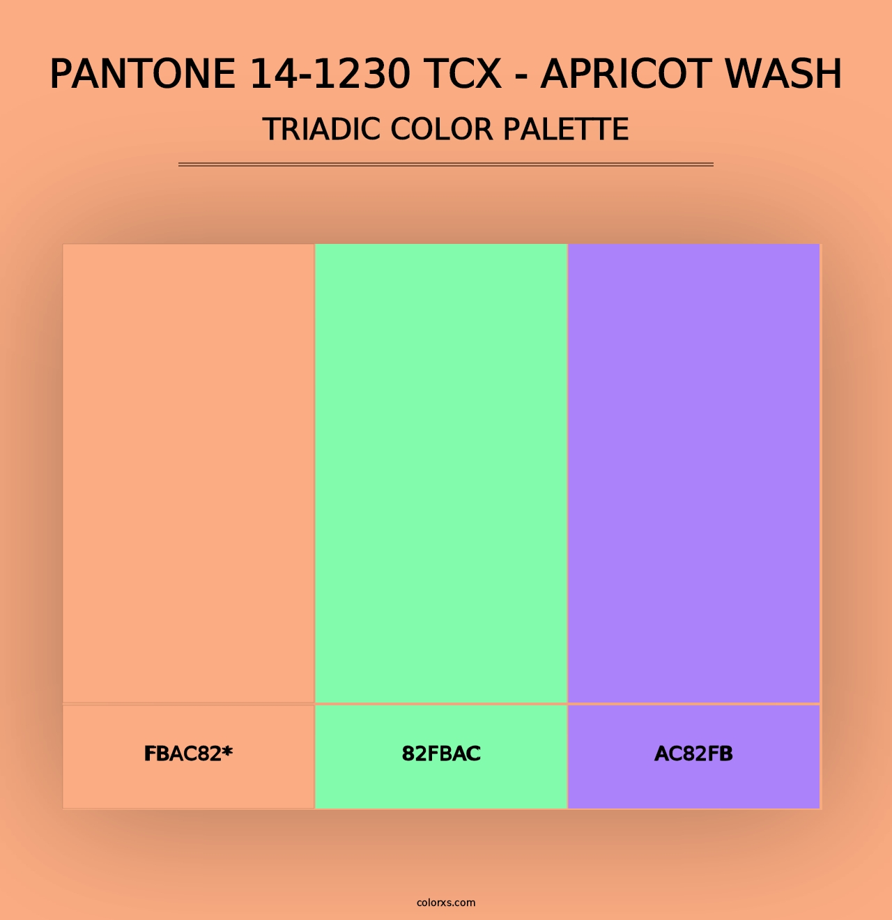 PANTONE 14-1230 TCX - Apricot Wash - Triadic Color Palette