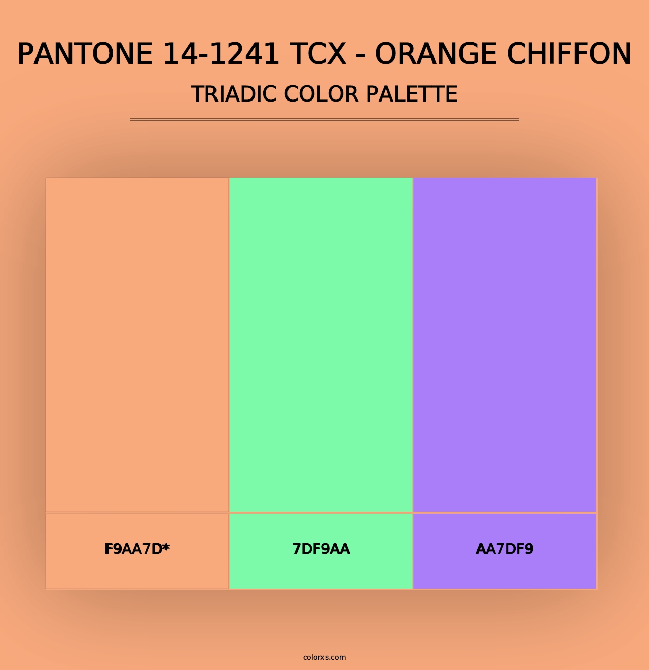 PANTONE 14-1241 TCX - Orange Chiffon - Triadic Color Palette