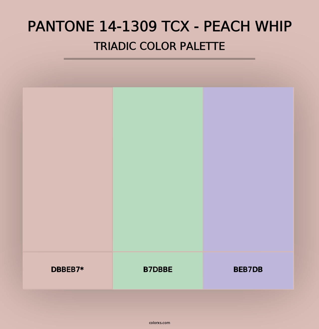 PANTONE 14-1309 TCX - Peach Whip - Triadic Color Palette