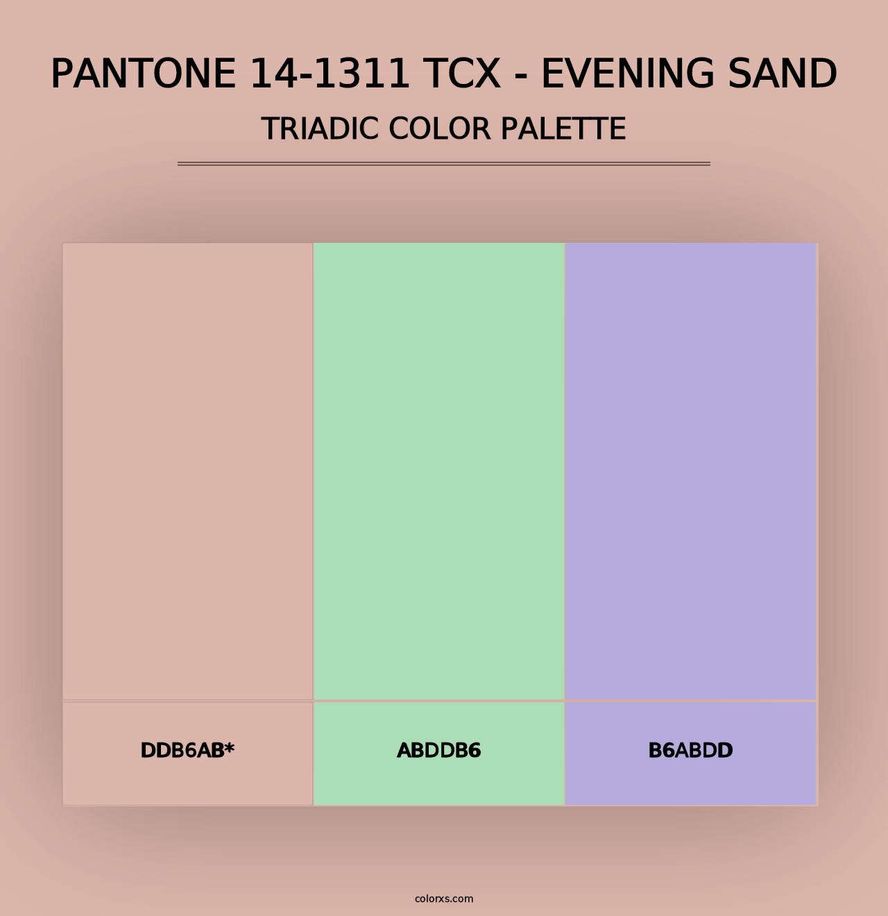 PANTONE 14-1311 TCX - Evening Sand - Triadic Color Palette