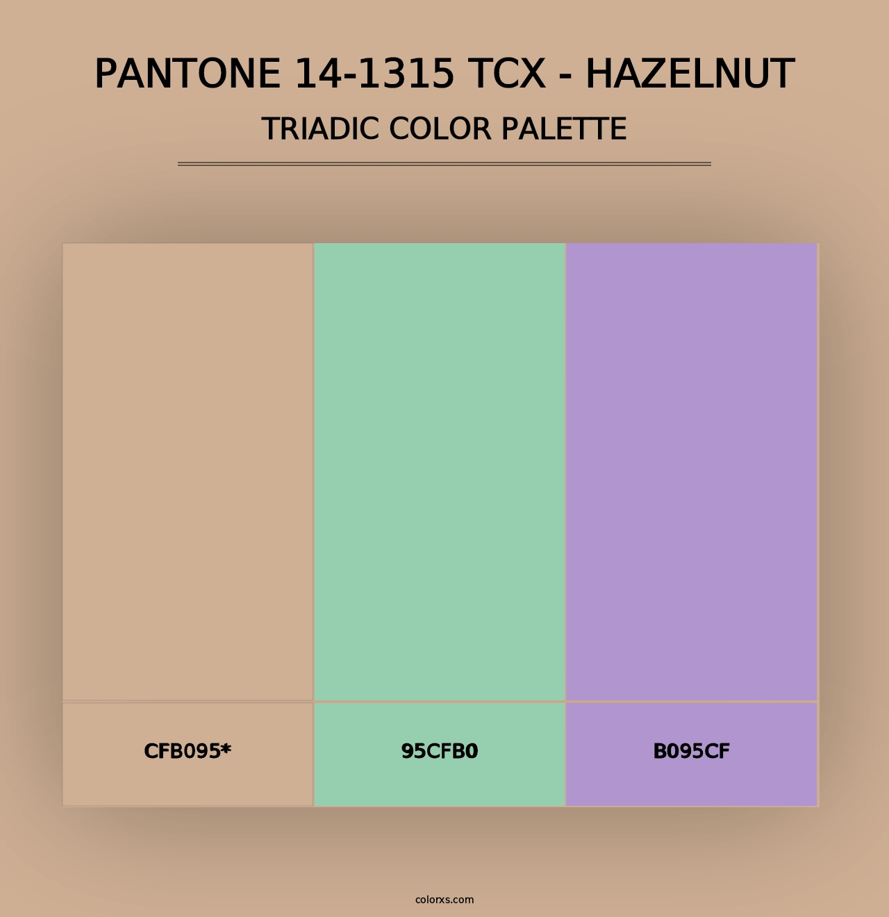 PANTONE 14-1315 TCX - Hazelnut - Triadic Color Palette