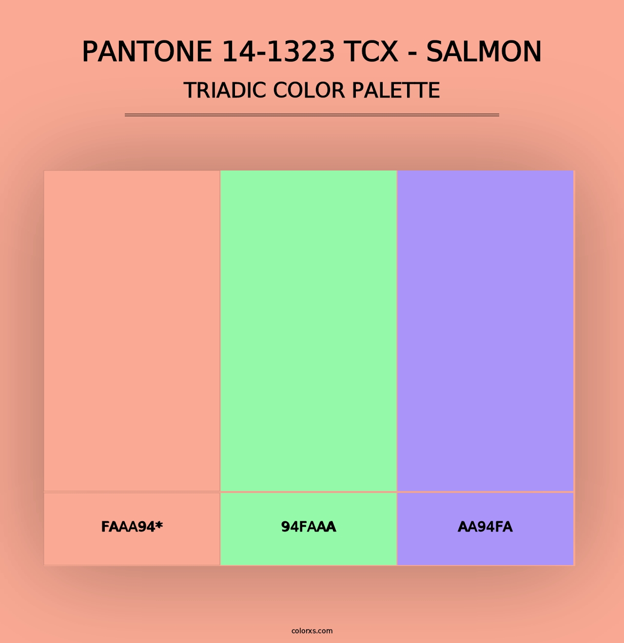 PANTONE 14-1323 TCX - Salmon - Triadic Color Palette