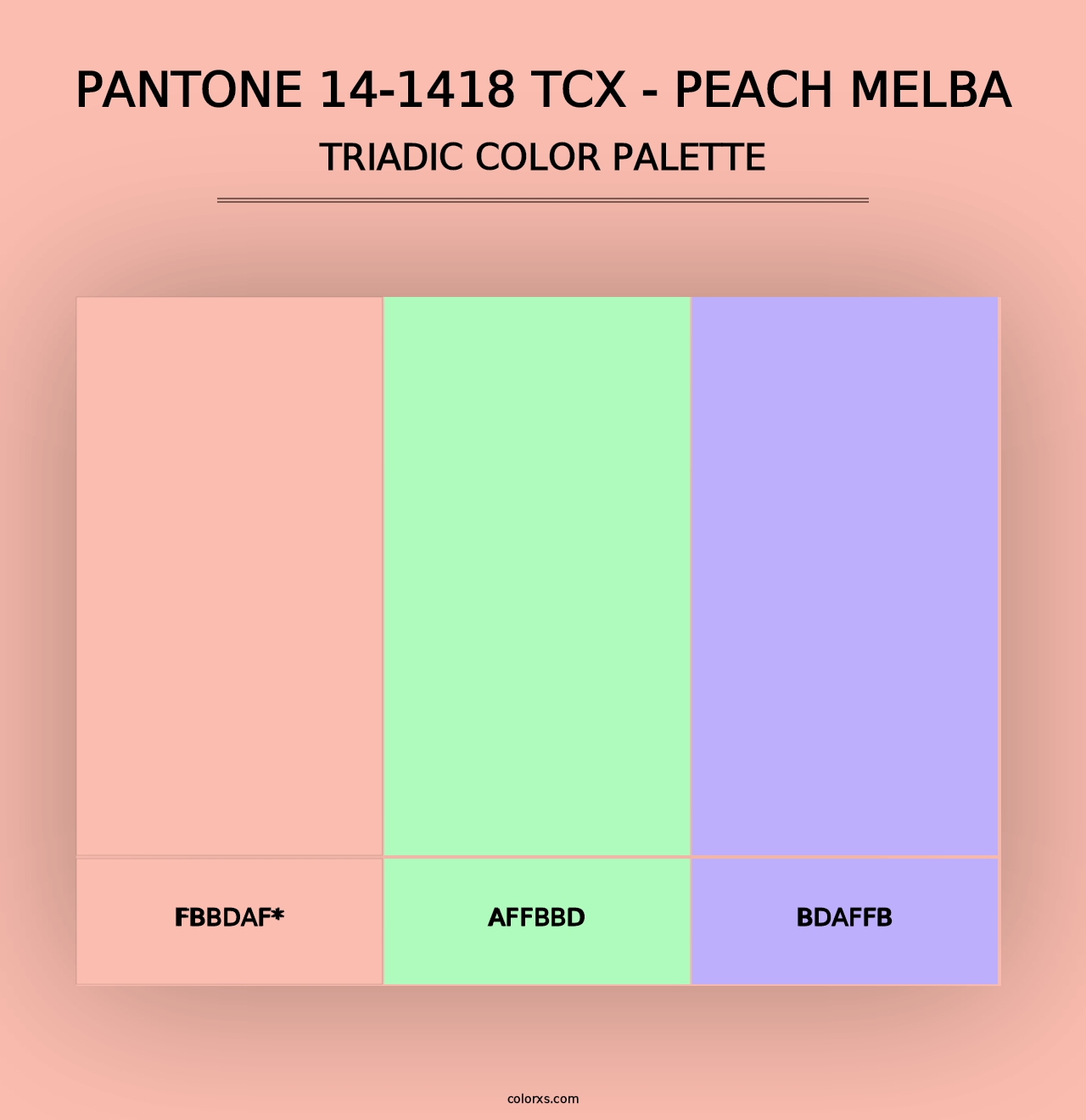 PANTONE 14-1418 TCX - Peach Melba - Triadic Color Palette