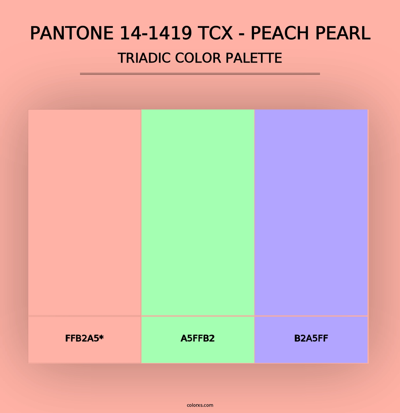 PANTONE 14-1419 TCX - Peach Pearl - Triadic Color Palette