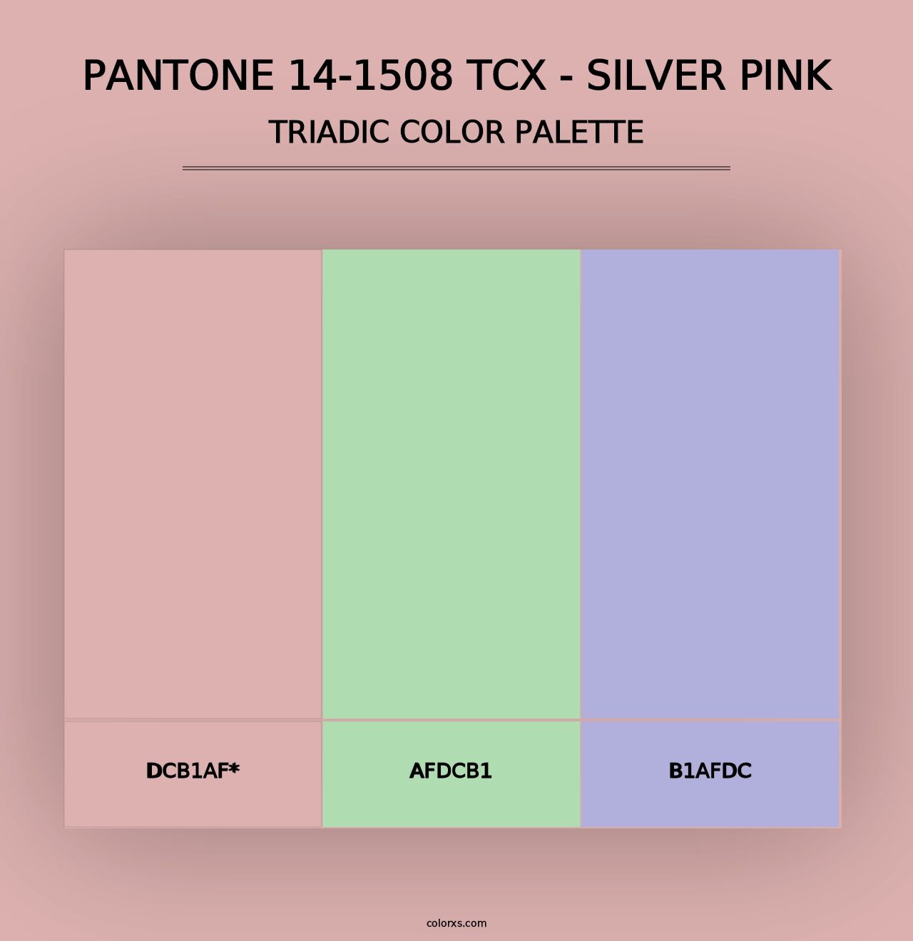 PANTONE 14-1508 TCX - Silver Pink - Triadic Color Palette