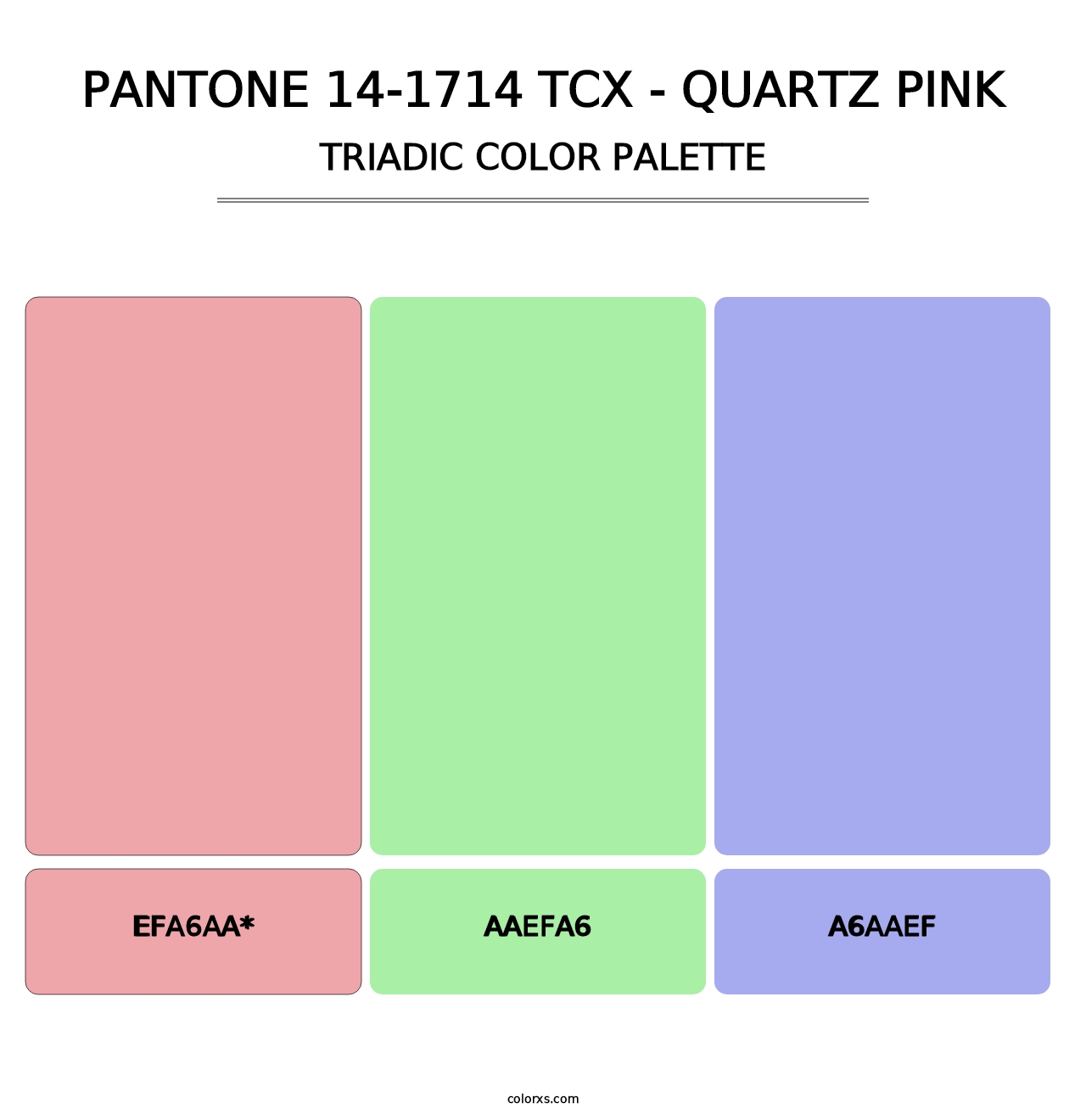 PANTONE 14-1714 TCX - Quartz Pink - Triadic Color Palette