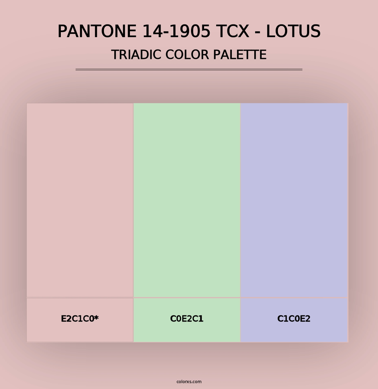 PANTONE 14-1905 TCX - Lotus - Triadic Color Palette