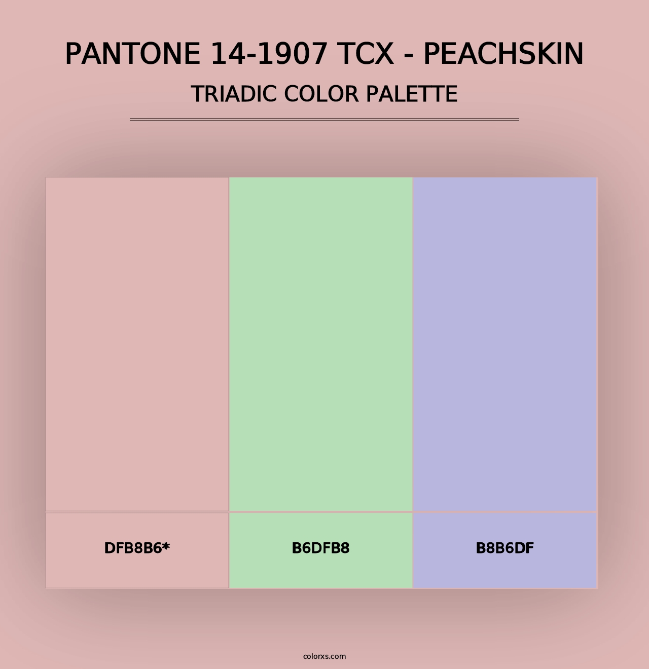 PANTONE 14-1907 TCX - Peachskin - Triadic Color Palette