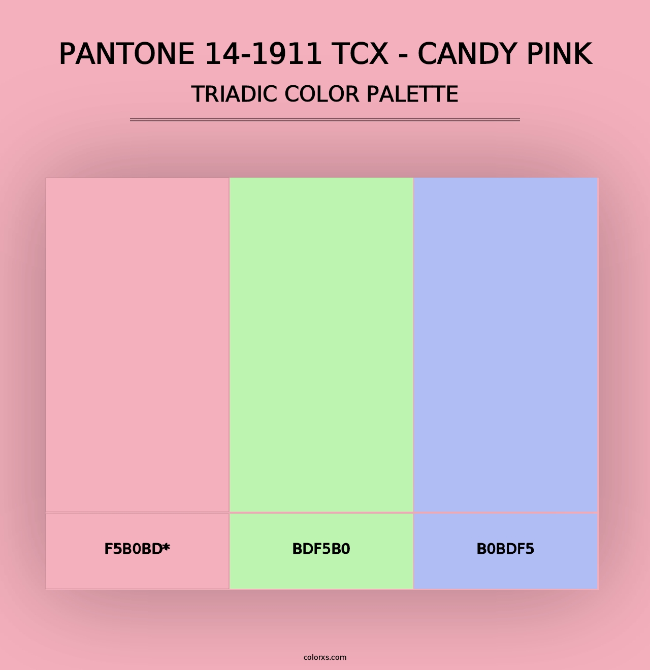 PANTONE 14-1911 TCX - Candy Pink - Triadic Color Palette