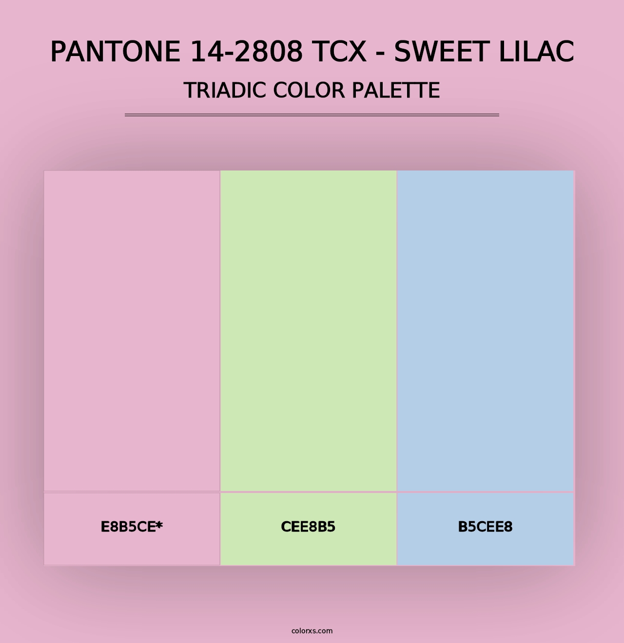 PANTONE 14-2808 TCX - Sweet Lilac - Triadic Color Palette