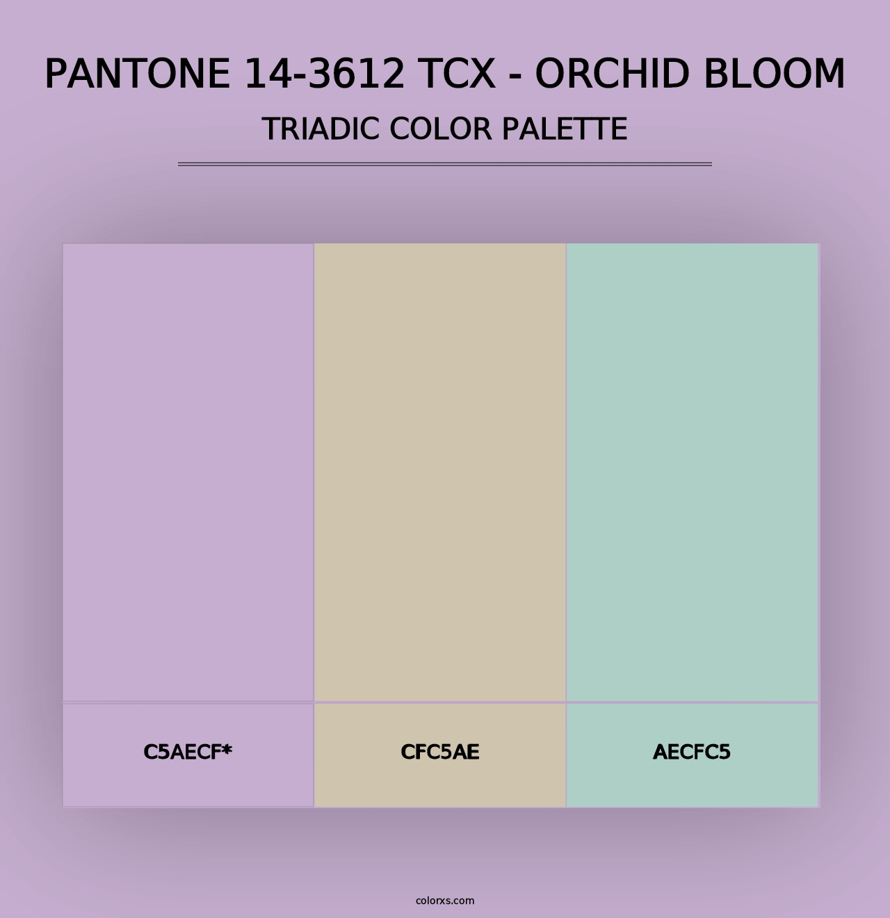 PANTONE 14-3612 TCX - Orchid Bloom - Triadic Color Palette