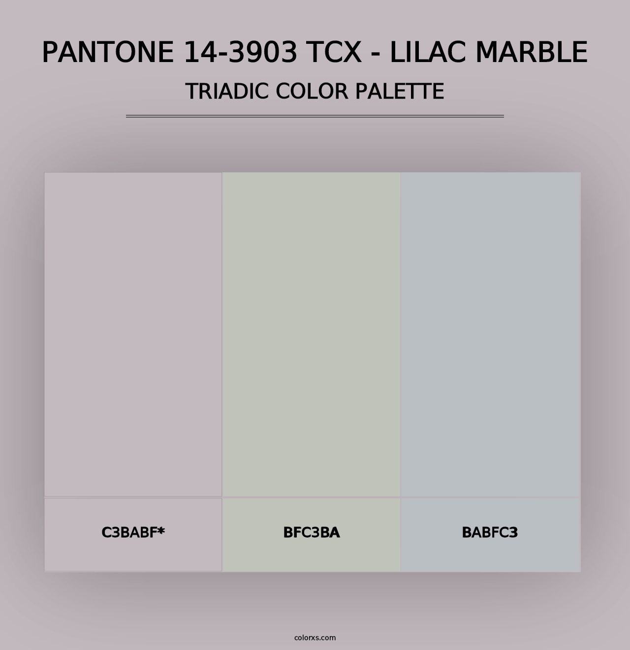 PANTONE 14-3903 TCX - Lilac Marble - Triadic Color Palette