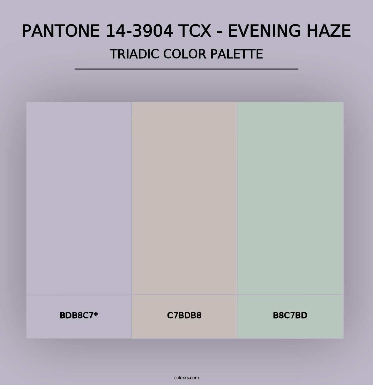 PANTONE 14-3904 TCX - Evening Haze - Triadic Color Palette